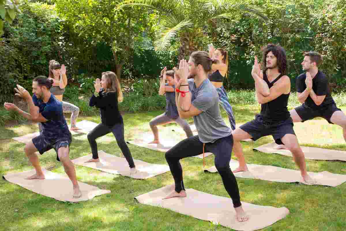 Corporate team yoga and wellness retreat